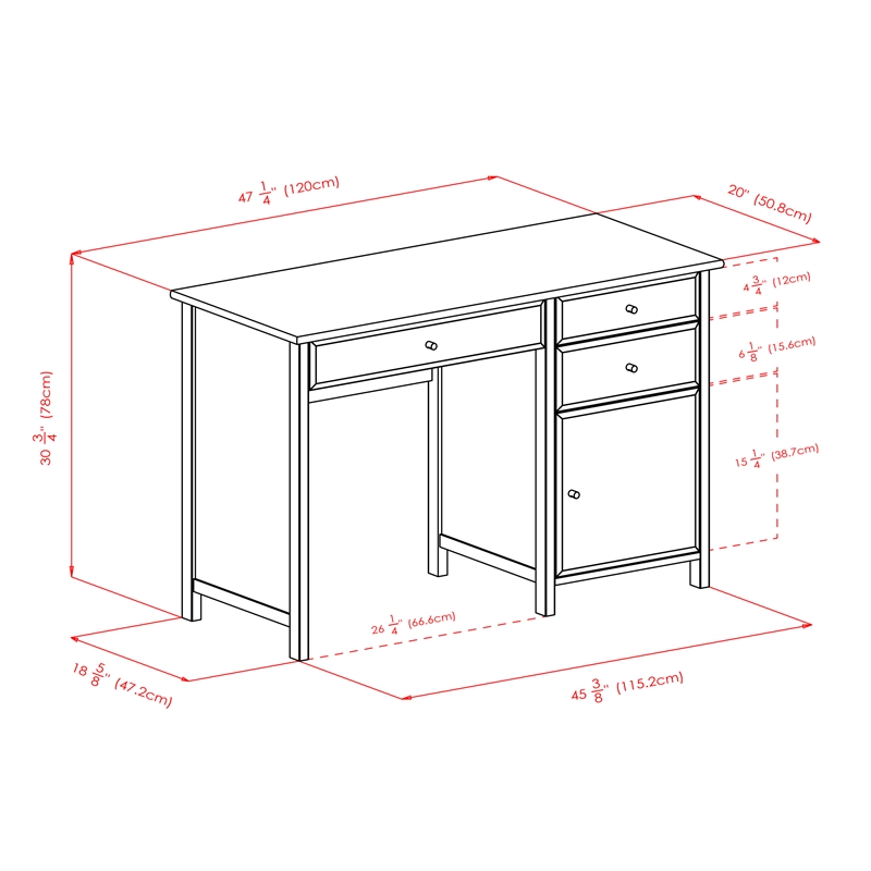 Delta white office 2024 writing desk