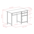 Winsome Delta Office Transitional Solid Wood Writing Desk in White