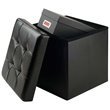Winsome Ashford Transitional Faux Leather Storage Cube Ottoman in Black
