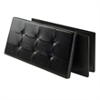 Winsome Ashford Storage Transitional Faux Leather Ottoman Bench in Black