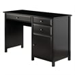 Winsome Delta Office Transitional Solid Wood Writing Desk in Black