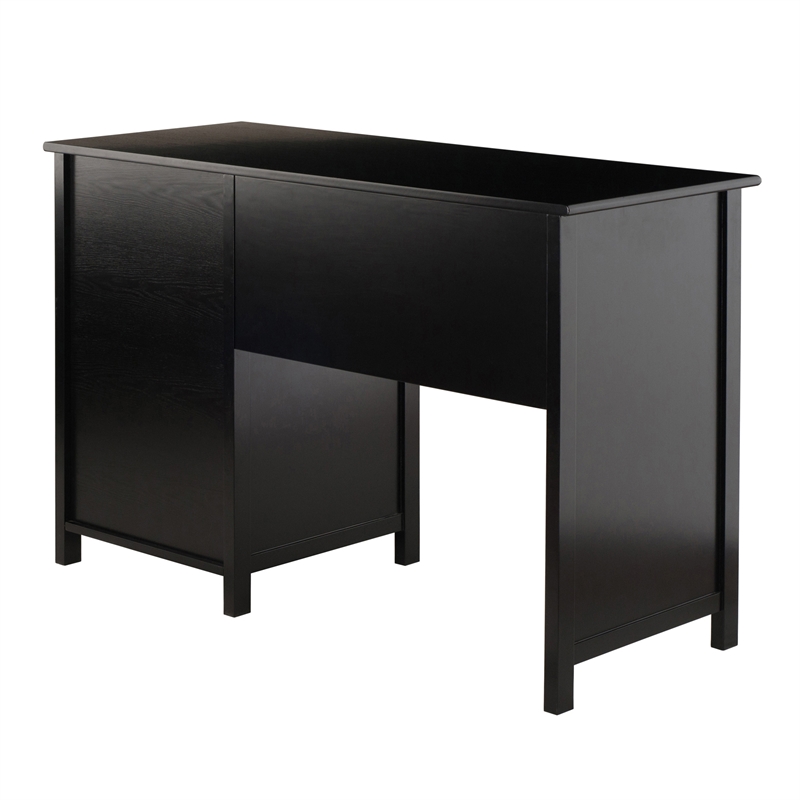 Winsome Delta Office Transitional Solid Wood Writing Desk in Black
