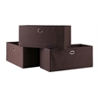 Winsome Torino Transitional Fabric Folding Basket in Chocolate (Set of 3)