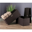 Winsome Torino Transitional Fabric Folding Basket in Chocolate (Set of 3)