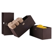 Winsome Torino Transitional Fabric Folding Basket in Chocolate (Set of 3)