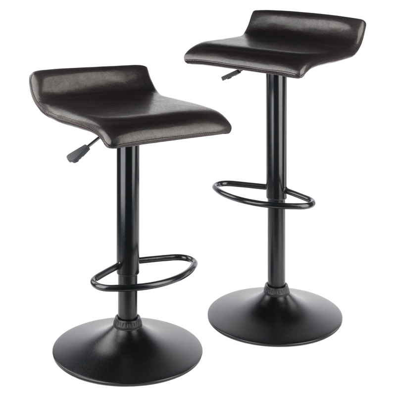 Winsome Cora 3-Piece Round Top Transitional Faux Marble/Metal Pub Set in Black