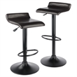 Winsome Cora 3-Piece Round Top Transitional Faux Marble/Metal Pub Set in Black