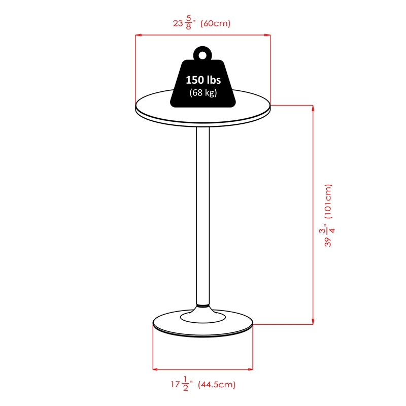 Winsome Cora 3-Piece Round Top Transitional Faux Marble/Metal Pub Set in Black