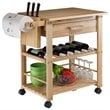 Winsome Finland Transitional Solid Wood Kitchen Cart in Natural