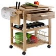 Winsome Finland Transitional Solid Wood Kitchen Cart in Natural