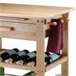 Winsome Finland Transitional Solid Wood Kitchen Cart in Natural