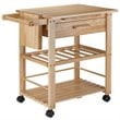 Winsome Finland Transitional Solid Wood Kitchen Cart in Natural