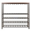 Winsome Michelle Metal & Wood Wine Rack with Glass in Antique Bronze