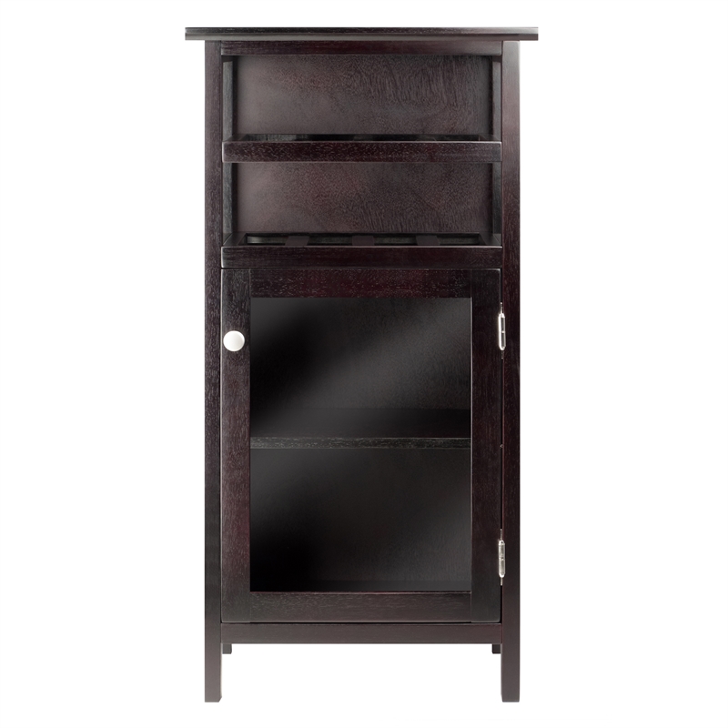 Winsome Alta Transitional Solid Wood Home Bar Cabinet in Espresso