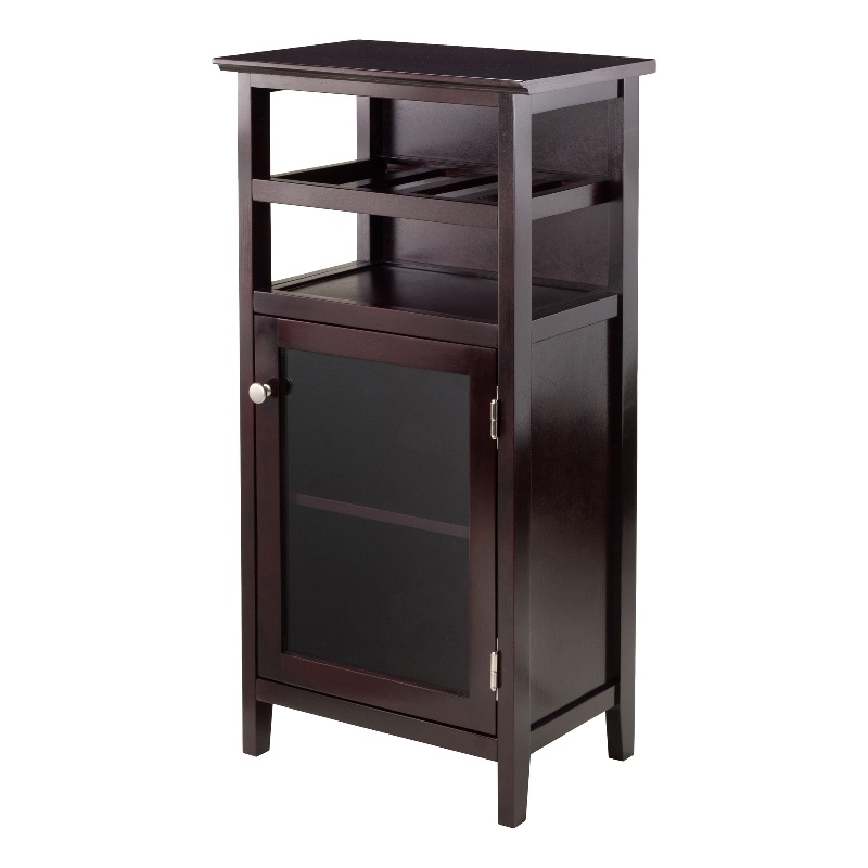 Winsome Alta Transitional Solid Wood Home Bar Cabinet in Espresso