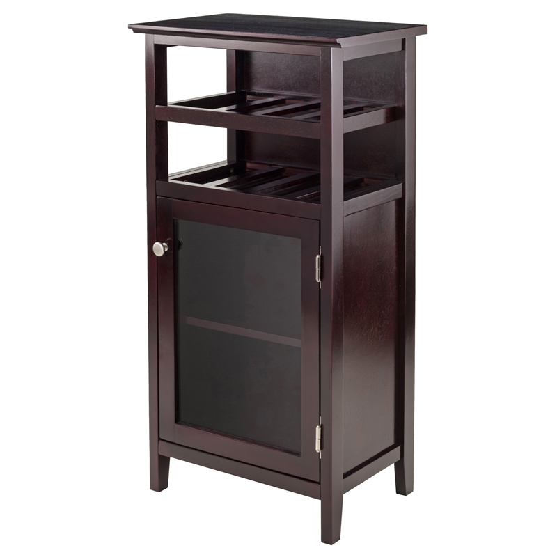 Winsome Alta Transitional Solid Wood Home Bar Cabinet in Espresso