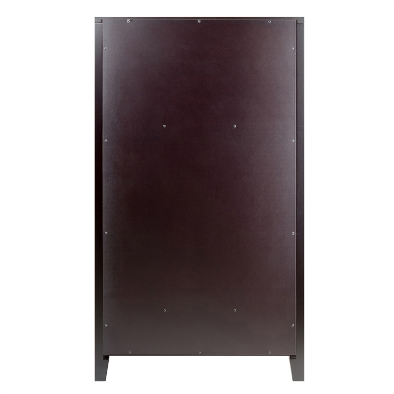 Winsome Bordeaux Modular Transitional Solid Wood Home Bar Cabinet in Espresso