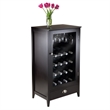 Winsome Bordeaux Modular Transitional Solid Wood Home Bar Cabinet in Espresso