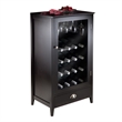 Winsome Bordeaux Modular Transitional Solid Wood Home Bar Cabinet in Espresso