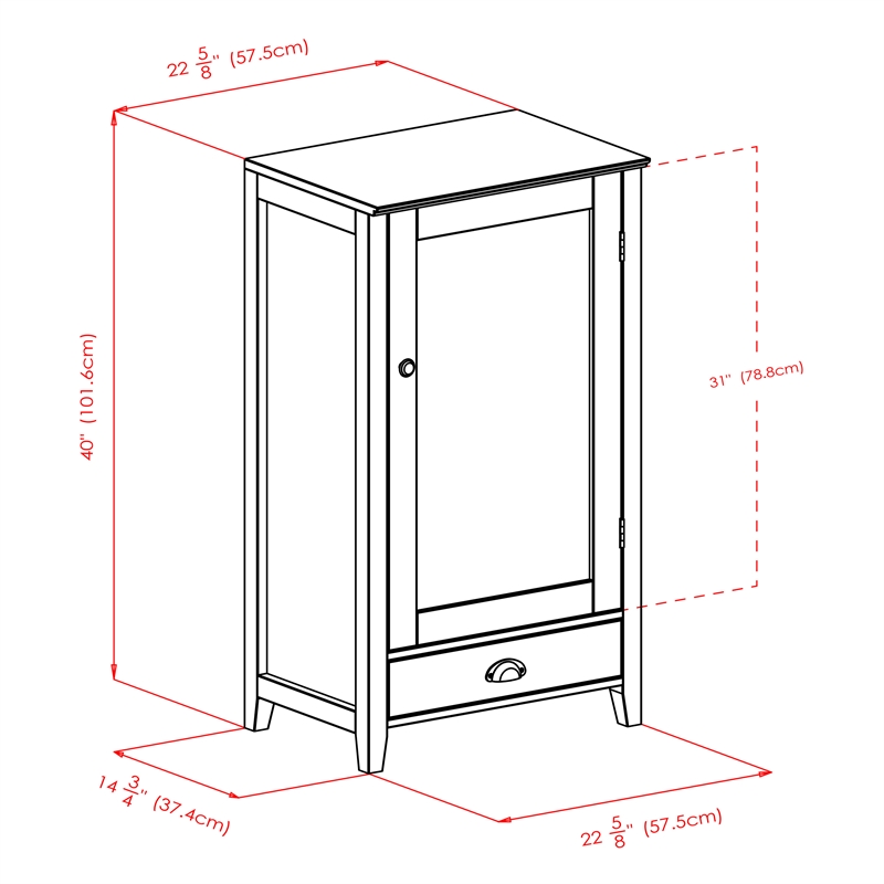 Winsome Bordeaux Modular Transitional Solid Wood Home Bar Cabinet in Espresso