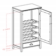 Winsome Bordeaux Modular Transitional Solid Wood Home Bar Cabinet in Espresso