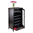 Winsome Bordeaux Modular Transitional Solid Wood Home Bar Cabinet in Espresso