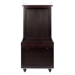 Winsome Galen Transitional Solid Wood Bar Cart with Serving Tray in Espresso