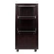 Winsome Galen Transitional Solid Wood Bar Cart with Serving Tray in Espresso