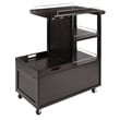 Winsome Galen Transitional Solid Wood Bar Cart with Serving Tray in Espresso