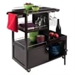 Winsome Galen Transitional Solid Wood Bar Cart with Serving Tray in Espresso