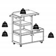Winsome Galen Transitional Solid Wood Bar Cart with Serving Tray in Espresso
