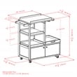 Winsome Galen Transitional Solid Wood Bar Cart with Serving Tray in Espresso