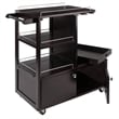 Winsome Galen Transitional Solid Wood Bar Cart with Serving Tray in Espresso