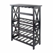 Winsome Rio Transitional Solid Wood Wine Rack with Glass Racks in Espresso
