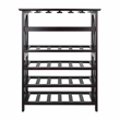 Winsome Rio Transitional Solid Wood Wine Rack with Glass Racks in Espresso