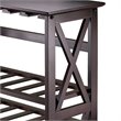 Winsome Rio Transitional Solid Wood Wine Rack with Glass Racks in Espresso