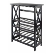 Winsome Rio Transitional Solid Wood Wine Rack with Glass Racks in Espresso