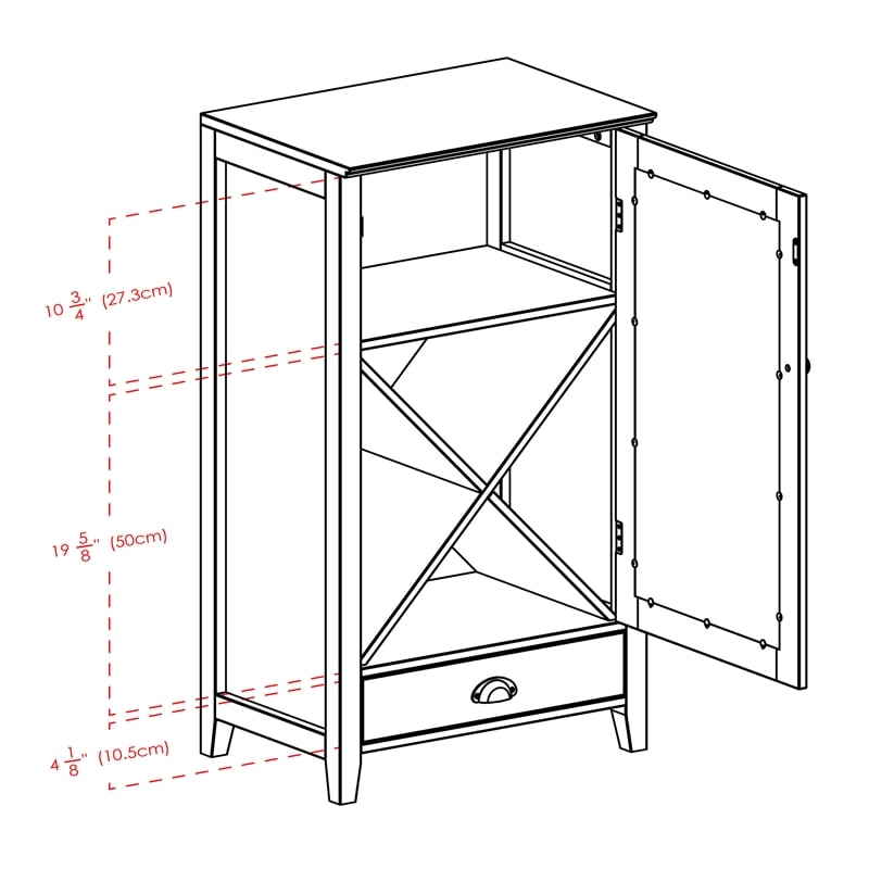 Winsome Bordeaux X Panel Transitional Solid Wood Home Bar Cabinet in Espresso