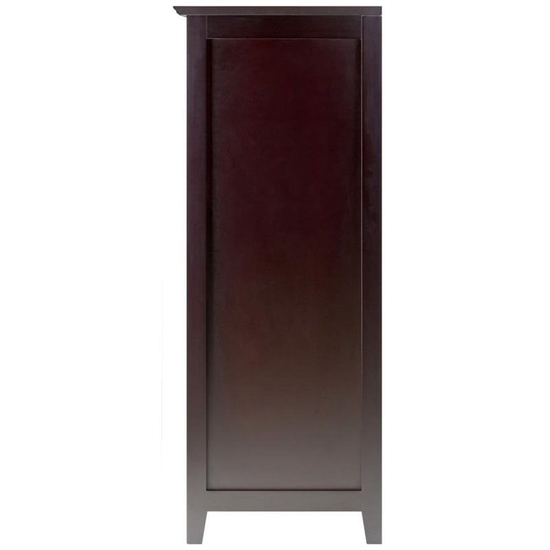Winsome Bordeaux X Panel Transitional Solid Wood Home Bar Cabinet in Espresso