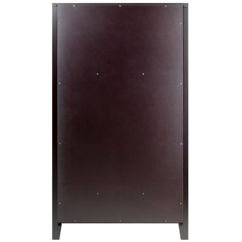 Winsome Bordeaux X Panel Transitional Solid Wood Home Bar Cabinet in Espresso