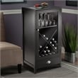 Winsome Bordeaux X Panel Transitional Solid Wood Home Bar Cabinet in Espresso