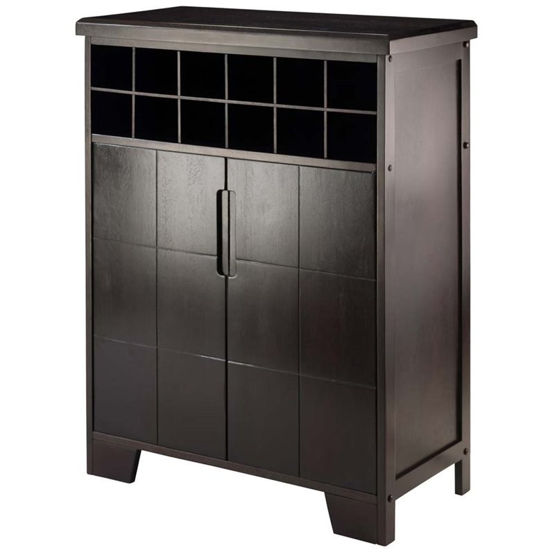 Winsome Bonnay Wine Rack Cabinet In Espresso