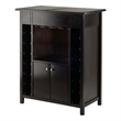 Winsome Yukon Transitional Solid Wood Home Bar Cabinet in Espresso