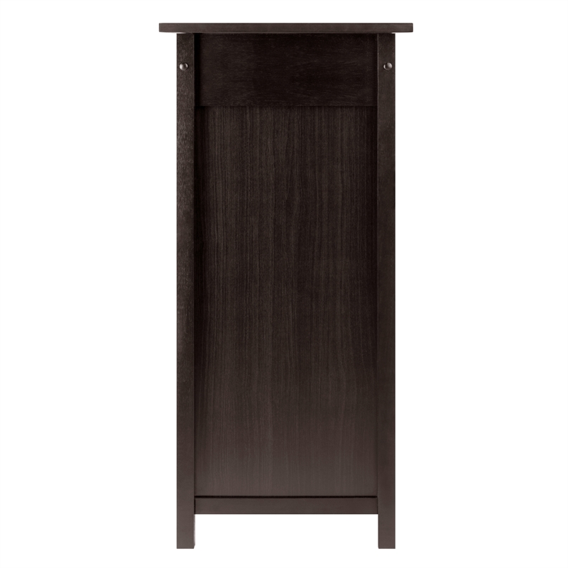 Winsome Yukon Transitional Solid Wood Home Bar Cabinet in Espresso