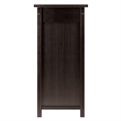 Winsome Yukon Transitional Solid Wood Home Bar Cabinet in Espresso