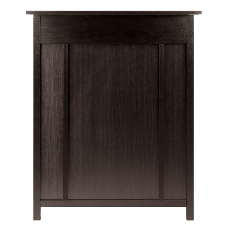 Winsome Yukon Transitional Solid Wood Home Bar Cabinet in Espresso