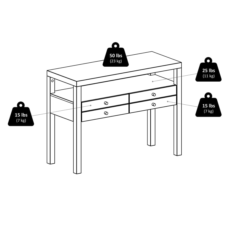 Winsome Copenhagen Transitional Solid Wood Console Table in Espresso