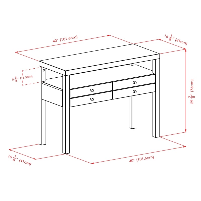 Winsome Copenhagen Transitional Solid Wood Console Table in Espresso