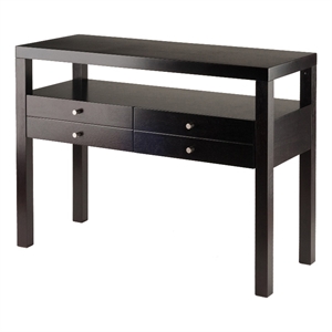 Winsome Copenhagen Transitional Solid Wood Console Table in Espresso
