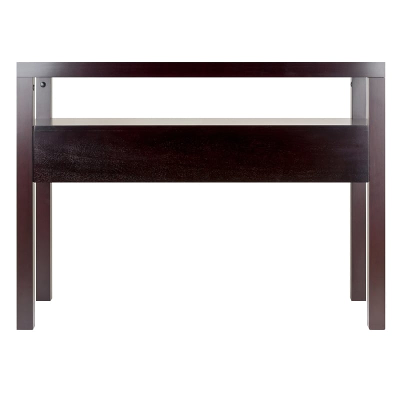 Winsome Copenhagen Transitional Solid Wood Console Table in Espresso